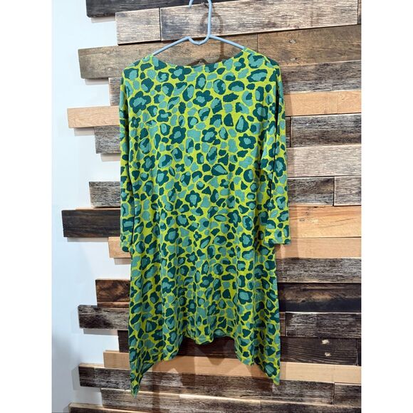 Gudrun Sjoden Tunic Sahara Jersey Geo Heart Print Stretch Sharkbite size Medium - Picture 3 of 9